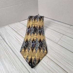 Quote Me Silk Men's Neck Tie Football Gipper Gold Black Blue Gray